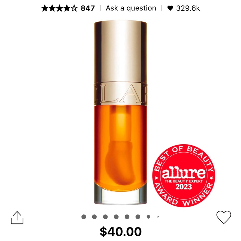 Clarins Lip Comfort Hydrating Oil in Honey 7ml